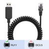 Radar Detector Cable, USB 2.0 to RJ11 Plug Cable 5V-12V