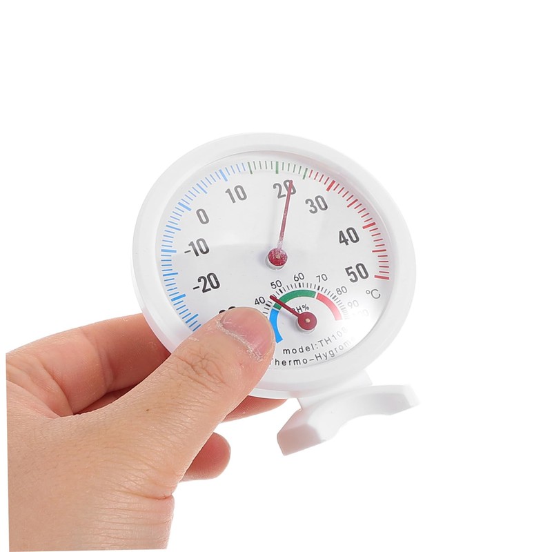 IWOWHERO 2Pcs Round Temperature Humidity Gauge for Refrigerators Humidifiers Indoor