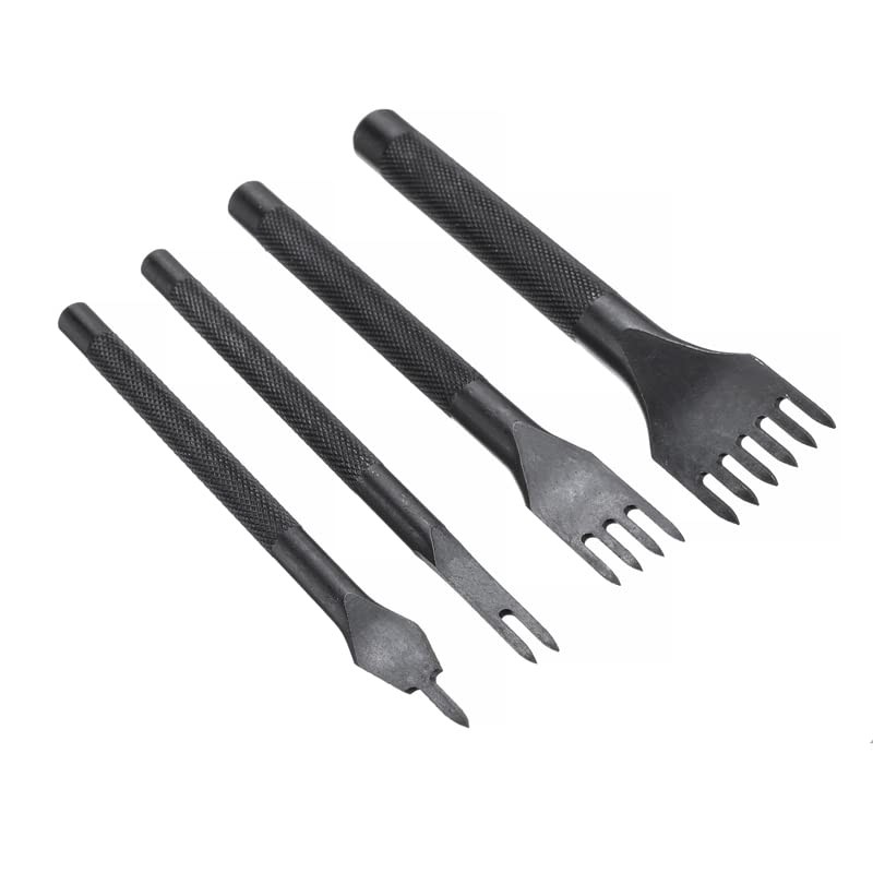KEWAYO 4-piece Set, Rhombus Perforation, Round Hole Punch Set, Leathercraft,