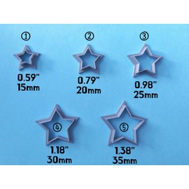 Jinnyous Jewellery Star Mini Micro Polymer Clay Cutter Cookie Cutter Set of 5