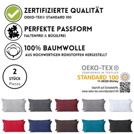 Hometex Premium Textiles Set of 2 Cushion Covers Renforcé Cotton Double Pack Pillowcases Approx. 115 g/m² Oeko-Tex® Standard 100 Cushion Cover with Zip 80 x 80 cm Petrol