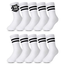 Kyopp 10 Pairs Children Socks Boys and Girls Breathable Socks, White Sneakers Crew Socks