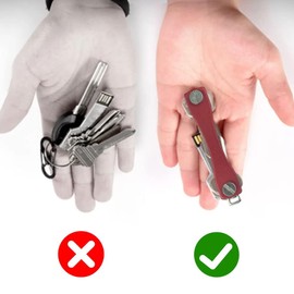 BAYLOVE 2 Piezas Organizador de Llaves para Hombre y Mujer, Elegante y Práctico Bolsillo Organizador, Llavero Ligero, Titular de La Clave Tamaño de Bolsillo Plegable Hasta 16 Llaves (Azul)