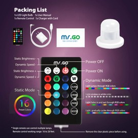 Mr.Go Replacement LED Light Module with Remote Control and Charger Led Cube & Ball Lights, Pack of 1, (LM83-6)