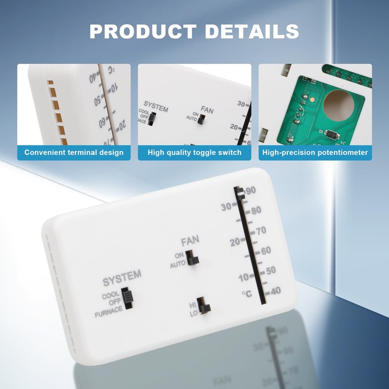 RV Analog Thermostat 3106995.032 Replacement for Dometic (Cool Only/Furnace) Camper