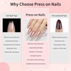 Red Cat Eyes Press On Nails,12 Sizes - 24 Pcs