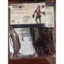 Vampire Darling Girls Medium 8-10 Hat Jacket Dickey Leggings Costume