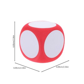 STOBOK 4pcs Dry Erase Blocks Foam Blank Dice 6cm Dry Erase Cubes Write On Wipe Off Dice Teaching Aid Tool Learning Playing Game Toy for Classroom Supplies Red