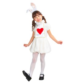Party City Wonderland Rabbit Girl Costume, Cosplay, Kids, 39.4 inches (100 cm), White