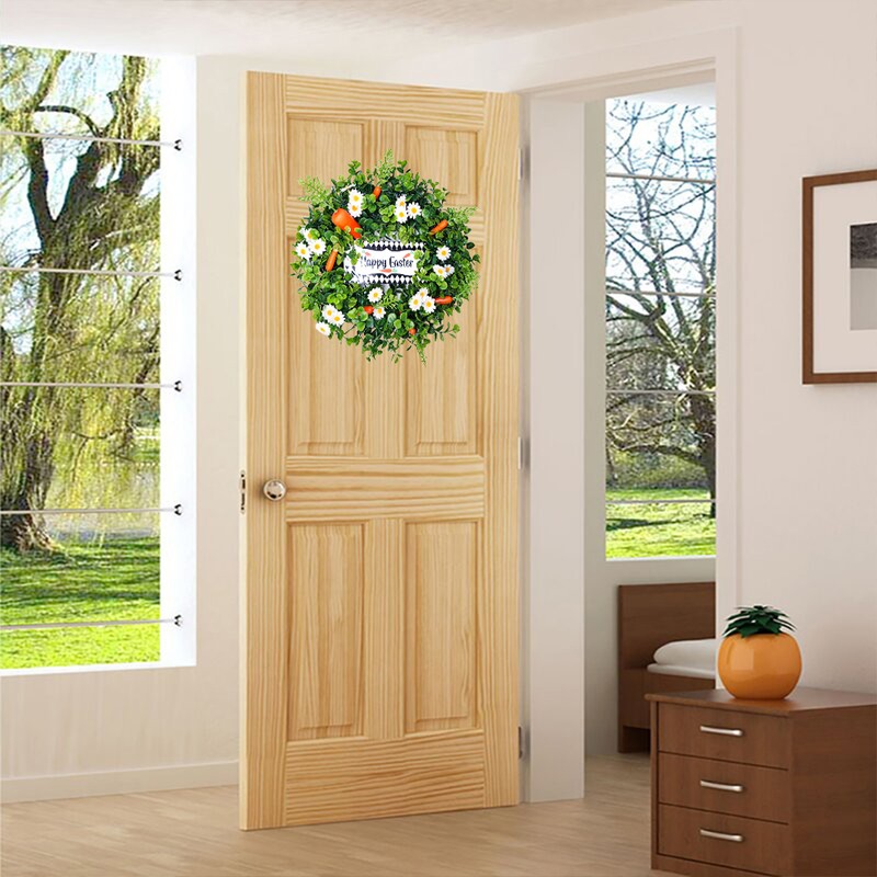 Easter Carrot Wreath Daisy Eucalyptus Wreath Indoor Outdoor Happy Easter