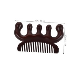 Outanaya Multi-purpose Scalp Massager Comb Sandalwood Wide Tooth Brush Detoxing Scalp Scrubber Hair Parting Tool