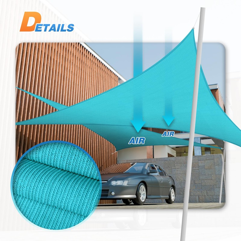 TANG 7'x20'x21' Sun Shade Sail Rignt Triangle Shade Canopy Outdoor
