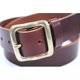 Bellabel Cow Leather, Italian Leather, Etusco Leather Belt, Made in Japan, Braun