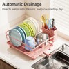 AIDERLY Iron Dish Drying Rack Auto Drain Dish Drainers Kitchen