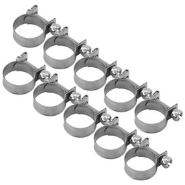 Hose Clamp, Pack of 10 8 Size Adjustable Hose Clamps 6 mm - 20 mm Stainless Steel Worm Drive Hose Clamp for Home Gas Pipe Flexible Hose Pipe (16-18 mm)