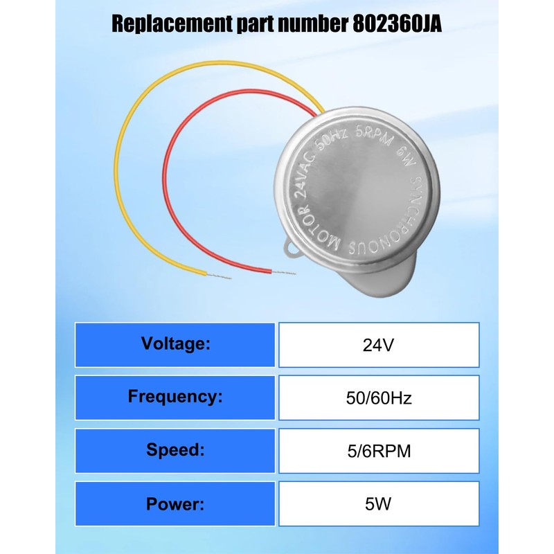 802360JA Zone Valve Motor 24V 5/6RPM Fit for Honey-Well V8043