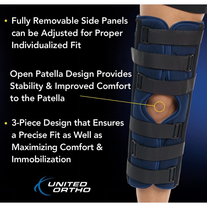 United Ortho 61024 3-Panel Knee Immobilizer, 24" Size