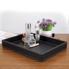 SUMNACON Desktop Organizer Tray Leather PU Tray Bath Bathroom Vanity Tray Organizer (Black)