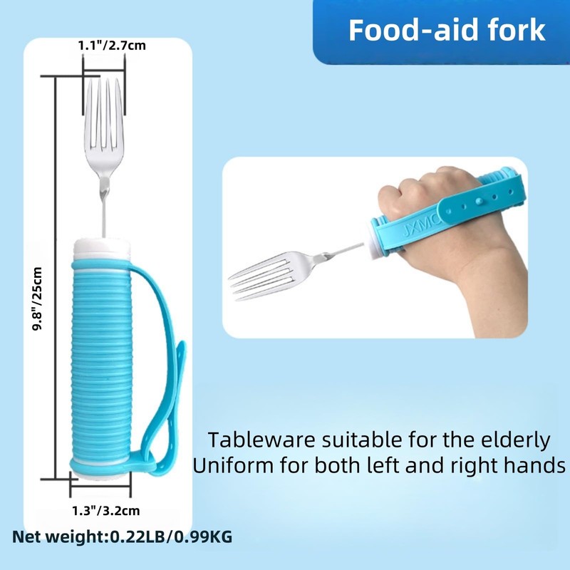 UKYCEORA Dietary Aid Tableware,Weighted Handle with Straps,Relieves Hand Tremors,Suitable for