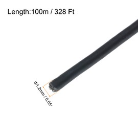 QUARKZMAN 328 ft (100 m) Wire Rope 304 Stainless Steel Cable 3/64 Inch (1.2 mm) Vinyl Coated with 30 Aluminium Sleeves for Hanging, Washing Lines, Lifting Black