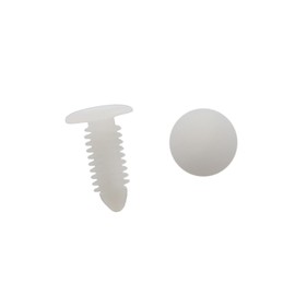 A ABSOPRO Rivets Push Type Clips 7.5 x 5.5mm White Plastic (Set of 40)