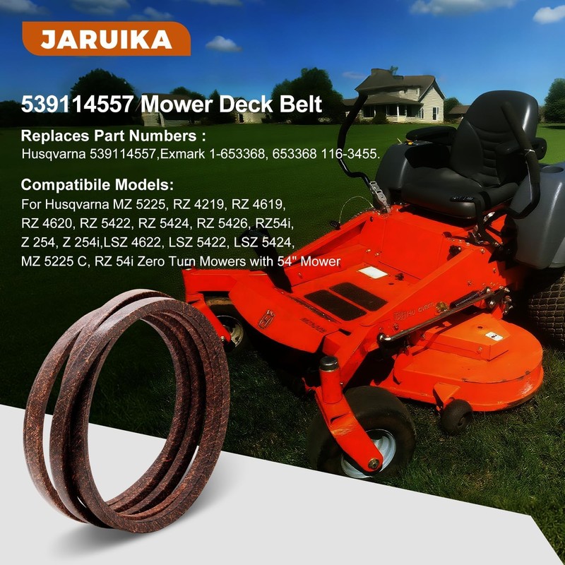 Jaruika 539114557 Mower Deck Belt Replacement for Husqvarna 539114557 Z254