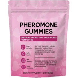 Umizze Pheromone Gummies for Women, Social Attraction Support, Strawberry Flavor, Vegan, 60 Count