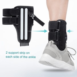 POZPO Foot Drop Brace for Walking Lifting Shoes, Drop Foot AFO Brace Help Raise Shoes, Foot Up Splint for Ankle, Improved Walking Gait, Prevent Falls and Injuries, for Left and Right-Black