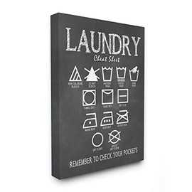 Stupell Industries Laundry Cheat Sheet Canvas Wall Art, 36 x 48, Design by Artist Susan Newberry Designs