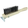Weiler 44069 Hand Wire Scratch Brush w/Scraper, .012 Carbon Steel