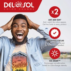 Del Sol Color Changing Youth Girls Crew Tee - Believe, White, Size YL