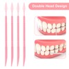 200Pcs Double Head 50pcs/Box Toothpick Dental Floss, Pink