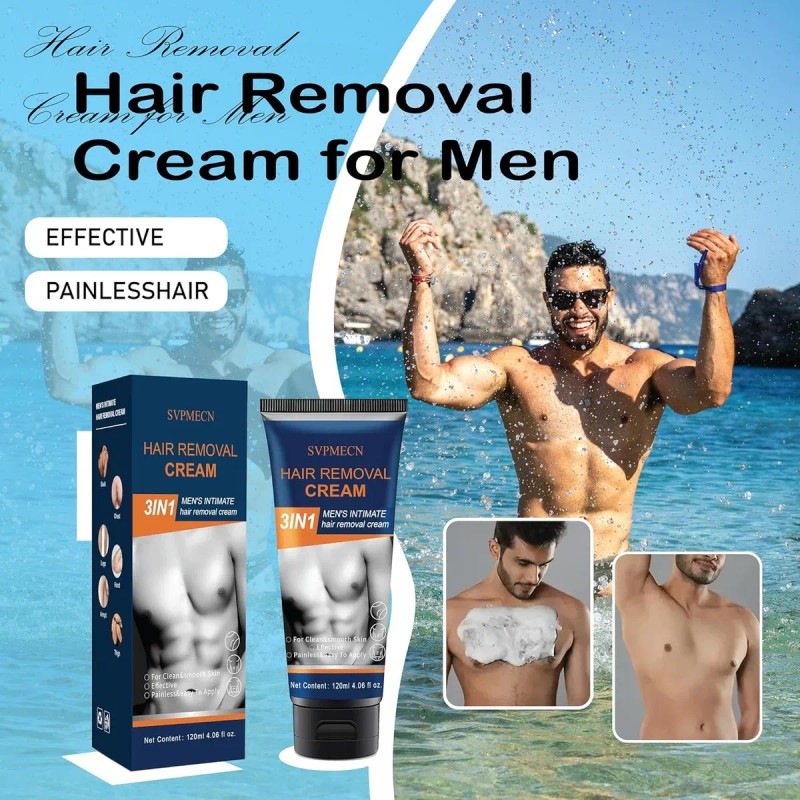 Crema Depilatoria Para Hombres, Sin Dolor E Impecable, Hecha