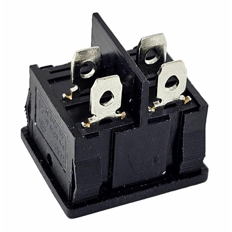 Rocker Switch Black Rocker Unlit 4 Pin 6A 250VAC Device