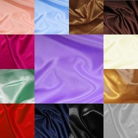 Satin Fabric Sold by the Metre in One Piece (Light Blue)