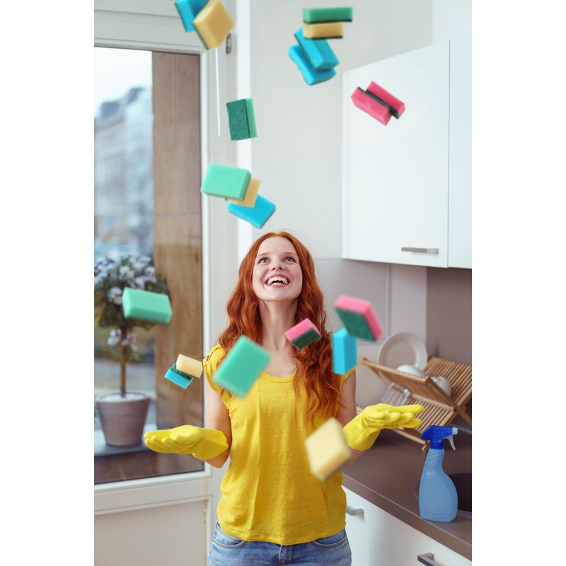 Pack of 100 Washing Up Sponge, 80 x 55 x