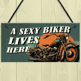 Red Ocean Funny Motorcycle Signs - Biker Gifts For Dad Grandad Brother Uncle - Perfect for Bikers, Riders, and Motorcycle Enthusiasts - Garage, Man Cave Decor Signs