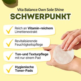 Eunyul EUNYUL Vita Balance Own Sole Shine Toner Pad 70 Pads & Facial Exfoliating Pads & Korean Skincare & Toner Pads