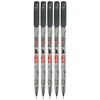ELKOS BLACK Ballpoint Pens, 0.7mm Fine Point, Pack of 5,