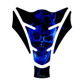 BIKE-label Tank Pad Motorcycle Sticker Skull Blue Compatible with Kawasaki X500060VA