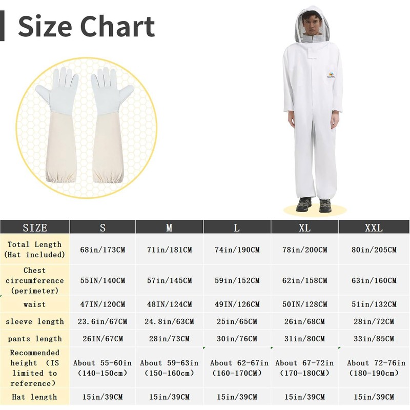 ACLUYSKA Professional Bee Suit for Men & Women, Sting Proof