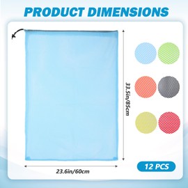 12 Pcs 24'' x 33'' Large Mesh Bags for Laundry, Wash bags, Sturdy Mesh Material Closed with Drawstring, Factory, University, Dormitory, Travel and Apartment Dweller, Color