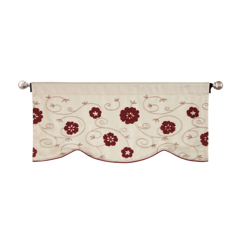 Lush Decor Royal Embrace Valance Floral Window Kitchen Curtain (Single),