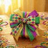 6 Rolls Mardi Gras Ribbon, 2 Inch x 5 Yards,