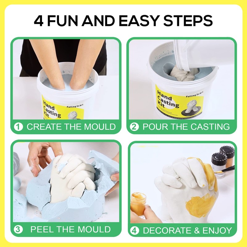 Falling in Art Hand Casting Kit Couples - Keepsake Plaster