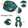 Sugar Skull Black Cats Scrub Cap, Adjustable Tie Back Hat,