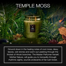 Voluspa Temple Moss, Two Wick Luxe Candle Jar, 44 oz, Coconut Wax Blend, Scented Candles for Home, 140 Hour Burn Time, Poured in the USA