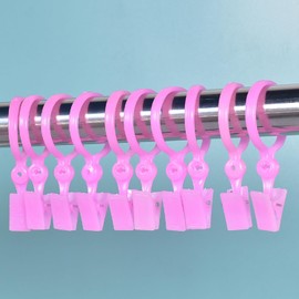10pcs Pink and White Detachable with Strong Clamping Curtain Hook Fixed Burr-Free Shower Curtain Ring Drape Clip Home Supplies Shower Curtain Hangers