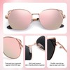 Dollger Polarized Sunglasses Women Cat Eye Mirrored Trendy Shades with