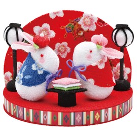 Takagi Fiber Panami HM-27 Hinamatsuri Crepe Craft Kit, Crepe Craft, Hannari Rabbit, Cotton Included, Printed Cardboard